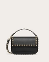 Valentino Garavani Rockstud Grainy Calfskin Pouch Woman Black Uni