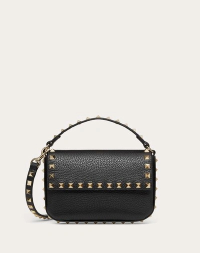 Valentino Garavani Rockstud Grainy Calfskin Pouch Woman Black Uni