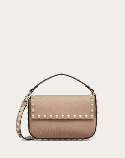 Valentino Garavani Rockstud Grainy Calfskin Pouch Woman Poudre Uni