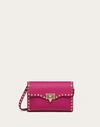 Valentino Garavani Small Rockstud Grainy Calfskin Crossbody Bag Woman Rose Violet Uni