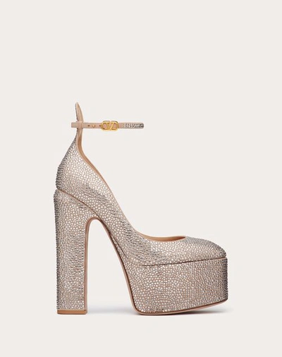 VALENTINO GARAVANI VALENTINO GARAVANI GARAVANI TAN-GO PUMP WITH CRYSTALS 155MM WOMAN CRYSTAL/ROSE CANNELLE 40.5