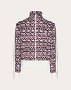 Valentino Zip-up Sweatshirt With Optical  Print In Multicolour