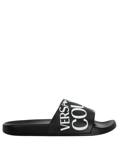 Versace Jeans Couture Versace Logo-print Slides Black