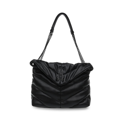 Steve Madden Bbrita Quilted Chain Handle Shoulder Bag In Black