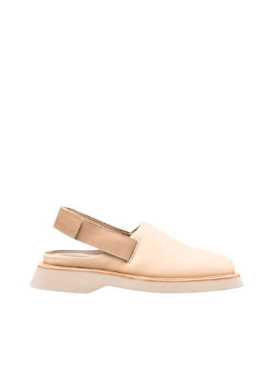 Jacquemus Slingback Leather Sandals In Beige
