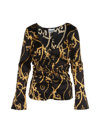 Ganni Silk Stretch Satin U-neck Fitted Blouse In Black