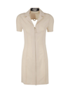 Jacquemus Woman Mini Dress Ivory Size 6 Virgin Wool, Elastane In Beige