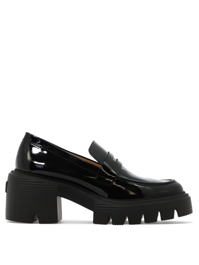 Stuart Weitzman Soho 60mm Platform Leather Loafers In Black