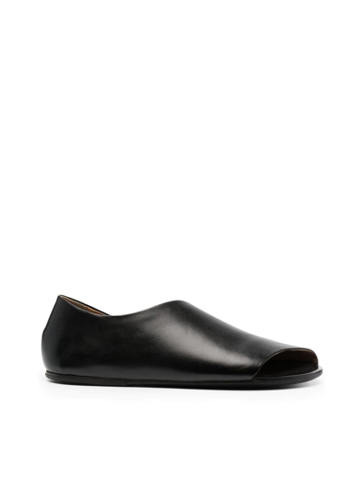 Marsèll Asymmetric Leather Sandals In Black