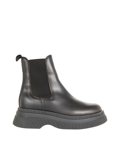 Ganni Slip-on Chelsea Boots In Black