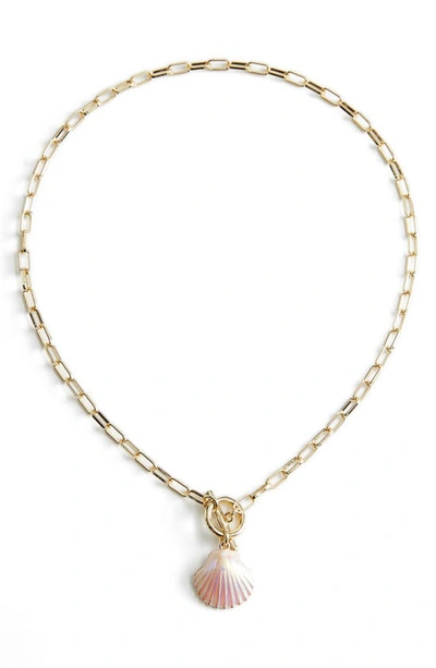 & Other Stories Shell & Pearl Chain Link Necklace In Gold/ Shell