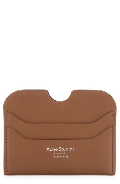 Acne Studios Logo印花卡夹 In Brown