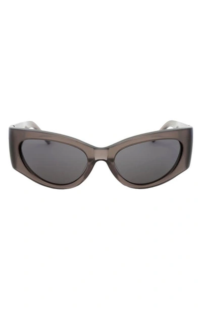 Grey Ant Bank 56mm Wraparound Sunglasses In Grey/ Grey