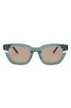 Grey Ant Bowtie Cutout 50mm Square Sunglasses In Sage/ Tan