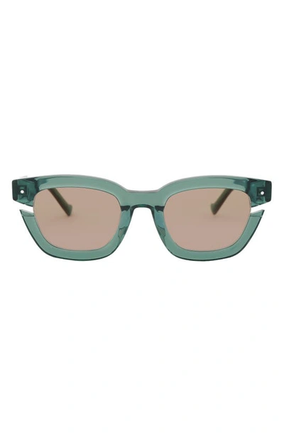 Grey Ant Bowtie Cutout 50mm Square Sunglasses In Sage/ Tan