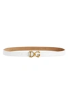 Dolce & Gabbana Ornate Dg Buckle Belt In White