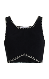 Aisling Camps Black Whipstitch Cropped Knit Vest In Multi