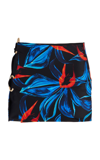 Louisa Ballou Embellished Floral-print Recycled Stretch-jersey Mini Skirt In Blue