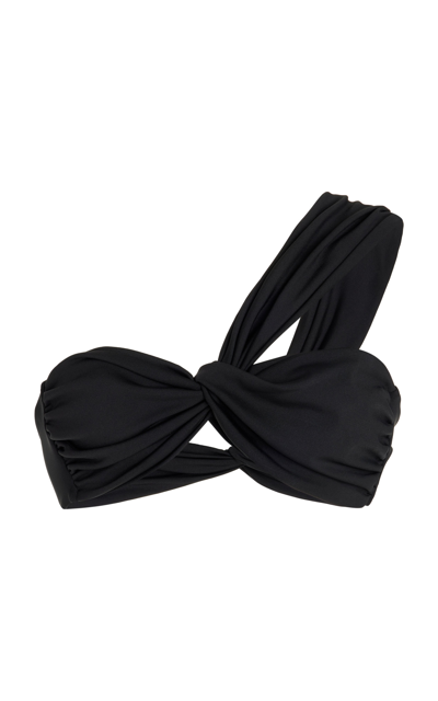 Aexae Women's Ruched One-shoulder Bikini Top In Black