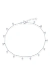 Simona Bezel Cz Charms Anklet In Silver