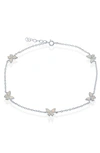 Simona White Opal Butterfly Anklet In White