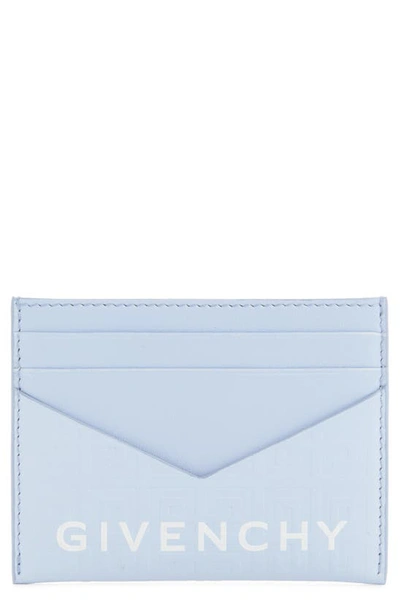 Givenchy G-essentials Logo Leather Card Case In 453-baby Blue