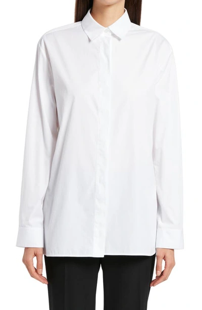 The Row Big Sisea Cotton Poplin Button-up Shirt In Optic White