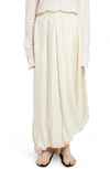 The Row Hana Asymmetric Bubble Hem Silk Maxi Skirt In Ivory