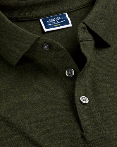 Charles Tyrwhitt Tyrwhitt Pique Cotton Polo Shirt In Green