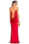 Norma Kamali One Shoulder Bias Gown In Tiger Red