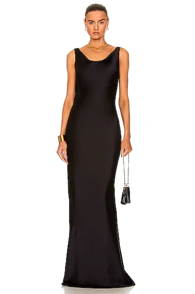 Norma Kamali Maria Cowl Neck Gown In Schwarz