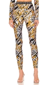 Versace Jeans Couture Logo-print Baroque-pattern Leggings In Black