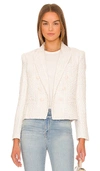 L'agence Brooke Double Breasted Crop Blazer In Ivory