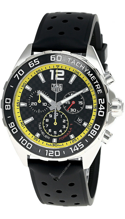 Pre-owned Tag Heuer Formula 1 Chrono 43mm Blk Dial Men's Watch Caz101ac.ft8024