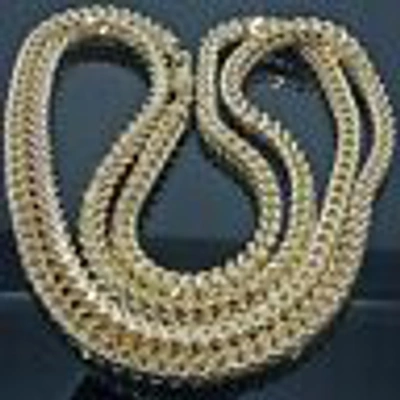 Pre-owned Globalwatches10 Real 10k Yellow Gold Franco Chain 5mm 24" Necklace Thick Men Chain Authentic 10k