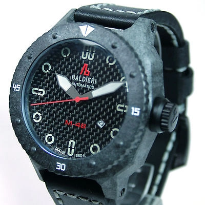 Pre-owned Baldieri , Automatic, 48mm, Black/grey Carbon Magnum M-48, 20atm, Offer