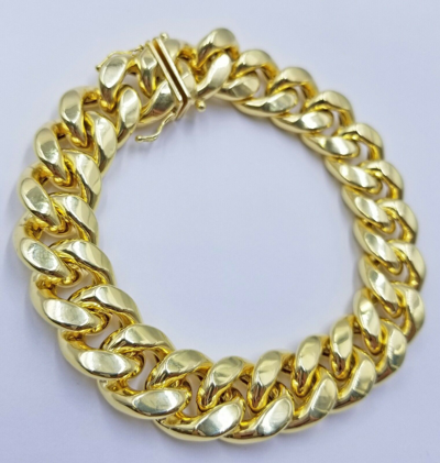 Pre-owned My Elite Jeweler Real 10k Gold Men Bracelet Miami Cuban Link 8" 15mm Box Clasp Thick Strong 10kt In Yellow