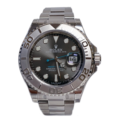 Pre-owned Rolex Yacht-master 40mm 126622 Dark Rhodium Blue Hand Steel & Platinum