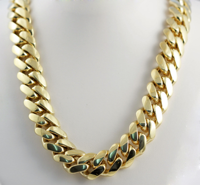 Pre-owned Gd Diamond 621 Gram 14k Yellow Solid Gold Men's Heavy Miami Cuban Chain Necklace 30" 17 Mm In No Stone