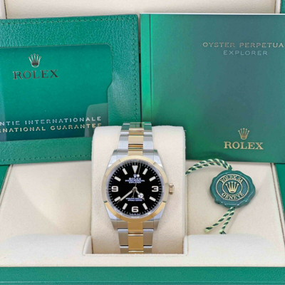 Pre-owned Rolex Explorer 36mm, Two Tone, Ref 124273, Unworn Complete 2023