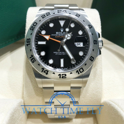 Pre-owned Rolex 226570 Oyster Perpetual Explorer Ii Watch Black Dial Oyster Bracelet 42mm