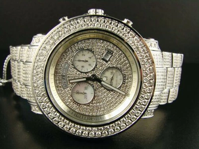 Pre-owned Joe Rodeo Mens 19.25 Ct Full  Junior Diamond Watch Jju36 In Gray