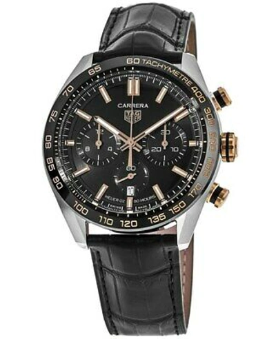 Pre-owned Tag Heuer Carrera Chronograph Black Dial Men's Watch Cbn2a5a.fc6481