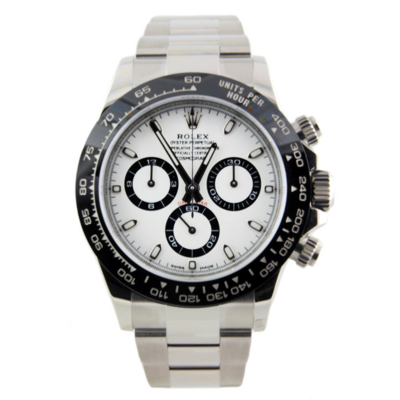 Pre-owned Rolex Daytona Stainless White Dial Ceramic Bezel 116500ln