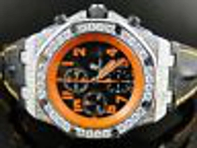 Pre-owned Audemars Piguet Custom Mens  Royal Oak Offshore Volcano Diamond Watch 12 Ct