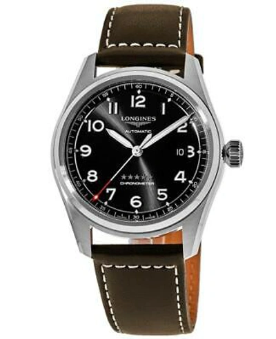 Pre-owned Longines Spirit Automatic Black Dial Leather Strap Men's Watch L3.810.4.53.0