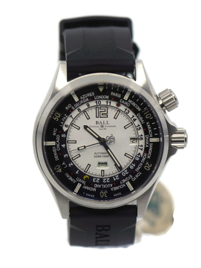 Pre-owned Ball Engineer Master Ii Worldtime Stainless Steel Watch Dg2022a-p1a-wh
