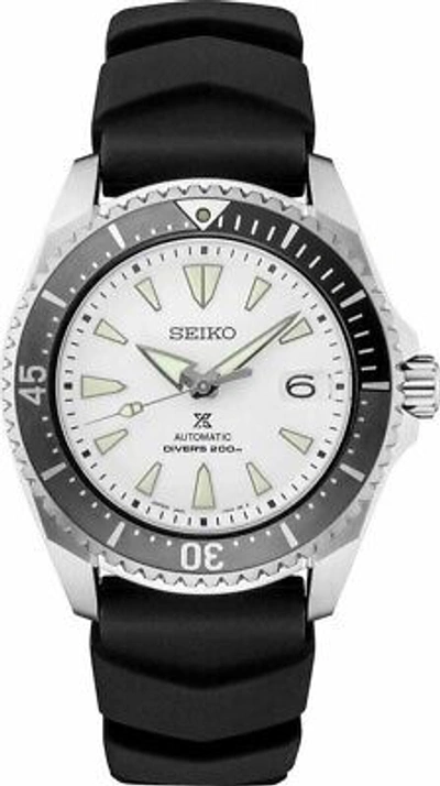 Pre-owned Seiko Prospex Divers White Dial Titanium Silicone Strap Men's Watch Spb191