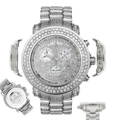 Pre-owned Joe Rodeo Men's Diamond Watch  Junior Jju36 19.25 Ct Fully Loaded Dial In White