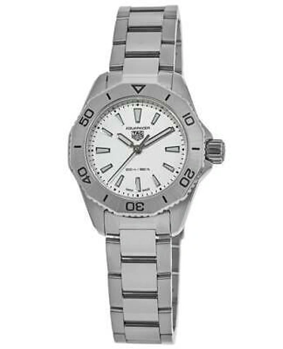 Pre-owned Tag Heuer Aquaracer Quartz Silver Dial Steel Women's Watch Wbp1411.ba0622